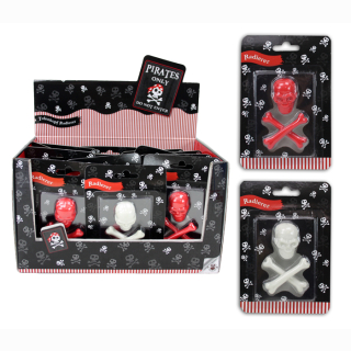 Eraser pirate set 3 pieces - on card approx 13.5x9.5cm