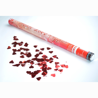 Party Popper, large confetti, red heart, 80 cm