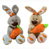 Sitting rabbit with carrot 2-times sorted approx. 22 cm