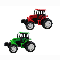 Tractor sorted in 2 colors with friction approx. 14 cm