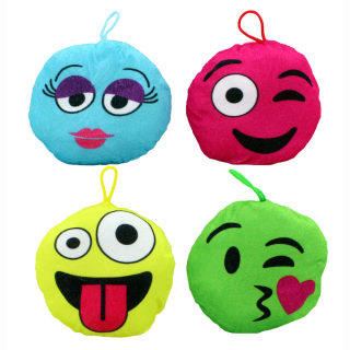 Smile face 14cm, 4 colors assorted