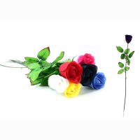 65cm baccara rose with 3 dark leaves,7 colors assorted