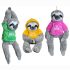 Sloth with sweater 3 assorted - ca 40/70cm