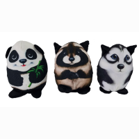 Panda, Racoon, Husky Asst 12cm