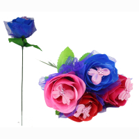 Rose mit Schleife 4 Farben sortiert ca 25 cm