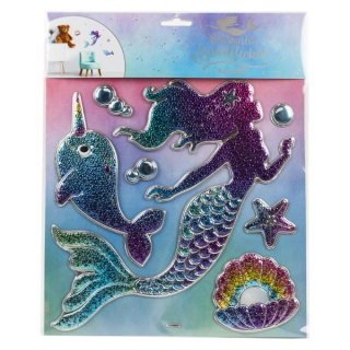 Mermaid wall sticker on card approx 31x25.5cm