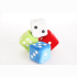 Plush dice, 4 ass., red, white, green, blue, 10 cm
