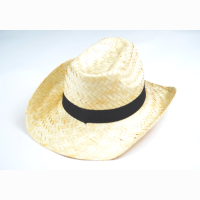 Straw hat, with hatband, 35 x 35 x 13 cm