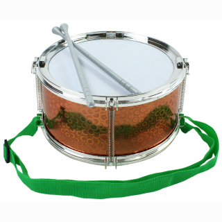 Drum orange metallic with strap - ca 19x10,5cm