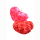 Plush heart, pink and red, with satin roses, 2 assorted, 35 cm