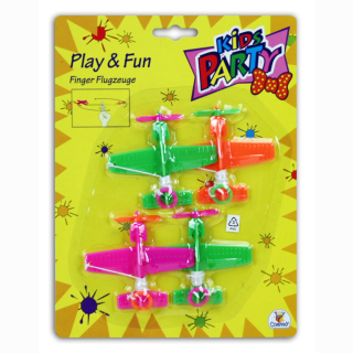 TTC Kids Party Finger Flugzeuge 4 Stück auf Karte ca 25x19cm