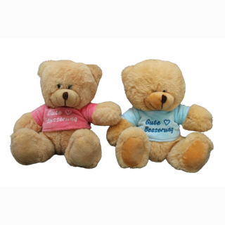 Bear with shirt 2 colors sorted approx 18 cm