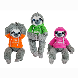 Sloth with sweater 3 assorted - ca 30/50cm