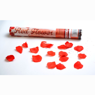 Party Popper, large confetti, red flowers, 40 cm