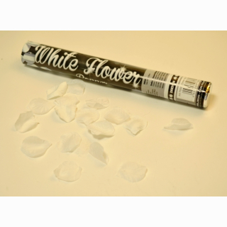 Weiße Blüten Party Popper, mit weißem Design, 40 cm