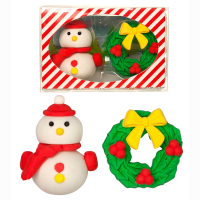 Wintertime eraser set of 2 in box approx. 7x4.5x2.5cm