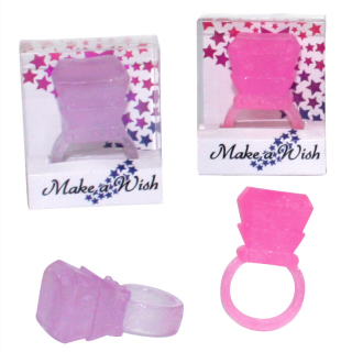 Eraser wish ring 2-colored assorted in box approx 38x32x17mm