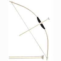 Bow and Arrow set with 3 arrows, bamboo, in bag, 75 cm