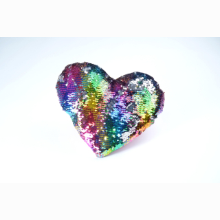 Herz mit Wendepailetten bunt/silber ca 30 cm