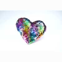 Plush heart, with sequins, mulitcolored/silver, 30 cm