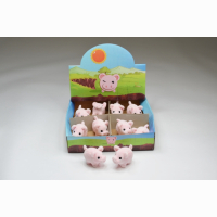 Plush pig, standing, 24 pieces in display box, 5 cm