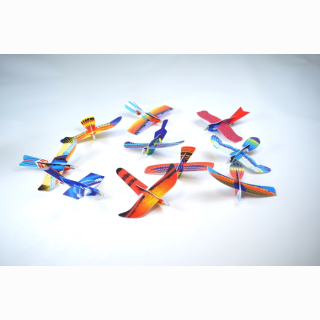 Flying glider, styrofoam bird, 12 assorted, in bag, 48 pieces in display, 24 x 9 cm