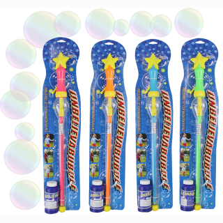 Bubble sword including 110 ml fluid, 4 assorted, on card, 53 cm SPECIAL PRICE - DISCONTINUING SALE