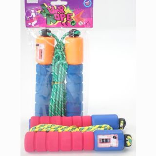 Skipping rope, with counter und long rope, 4 assorted, in bag, 2,4 m