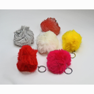 Plush ball, keyring, 6 assorted, 12 pieces in bag, Ø 8 cm