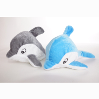 Plush dolphin, velvet, blue and grey, 2 assorted, 25 cm