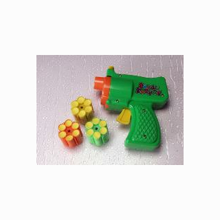 Confetti Party Popper Pistol, 6 shooter with 3 pieces cartridge, in bag, 24 pieces in display, 16 cm