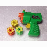 Confetti Party Popper Pistol, 6 shooter with 3 pieces cartridge, in bag, 24 pieces in display, 16 cm