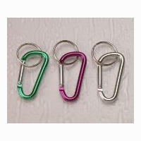 Mountaineering carabiner, 4 assorted, 12 pcs on card, 5 cm
