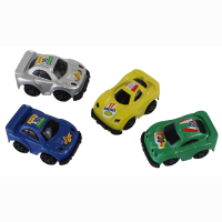 Pull back racing car, 6 assorted, in bag, 5 cm