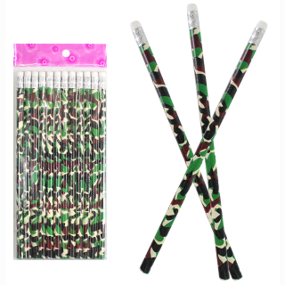 Camouflage pencil with eraser approx 19cm