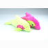 Plush dolphin, lying, embroidered eyes, neoncolors, 2 assorted, 50 cm